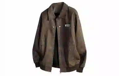 王者荣耀 鲁班七号星空梦想款 简约复古反光银品纯色基础款翻领高级感宽松休闲拉链时尚百搭夹克 男女同款