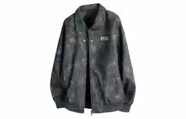 王者荣耀 鲁班七号星空梦想款 简约复古反光银品纯色基础款翻领高级感宽松休闲拉链时尚百搭夹克 男女同款