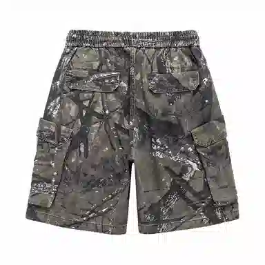 逆腾 美式多口袋工装休闲短裤 男女同款 迷彩色