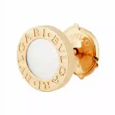 BVLGARI 18k Rose Gold Mother-of-Pearl Stud
