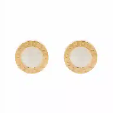 BVLGARI 18k Rose Gold Mother-of-Pearl Stud