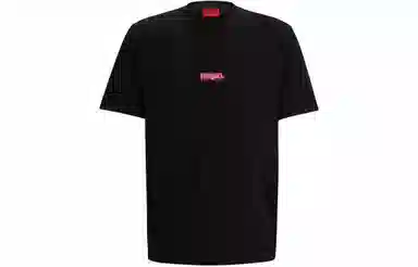 HUGO BOSS COTTON-JERSEY RELAXED-FIT T-SHIRT WITH DOUBLE LOGO T