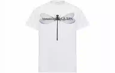 Alexander McQueen Dragonfly T-Shirt In WhiteBlack T