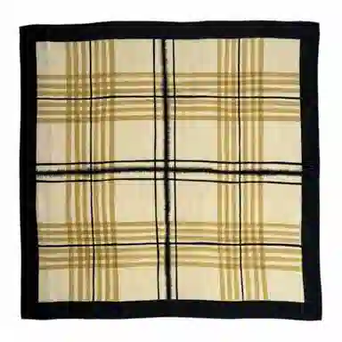 山一丸 丝羊毛方巾字母装饰领巾线条秋冬 羊绒 丝巾 女款