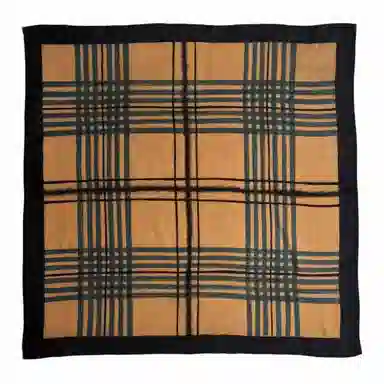 山一丸 丝羊毛方巾字母装饰领巾线条秋冬 羊绒 丝巾 女款