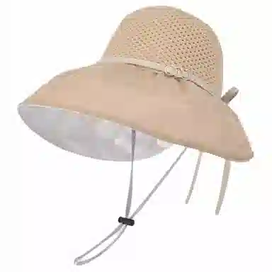 山一丸 夏季帽子彩胶大檐防晒遮阳帽韩版时尚户外出游空顶太阳帽 涤纶 渔夫帽 男女同款情侣款