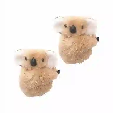 简应舒 可爱立体卡通考拉刘海小发卡侧边小抓夹刘海夹子 毛绒 发夹 女款