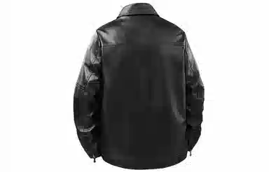 A.X.S.K Classic Zipper Leather Jacket Black