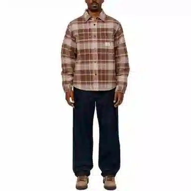 Stussy FW24 HEAVY WASHED PLAID SHIRT logo
