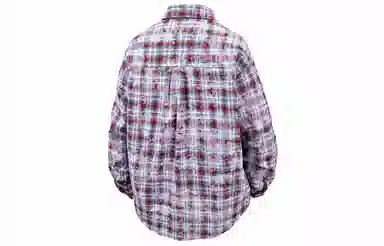 王者荣耀 裴擒虎款美式复古格子条纹打底学院风基础款趣味简约字母百搭翻领纽扣舒适透气长袖衬衫 男女同款