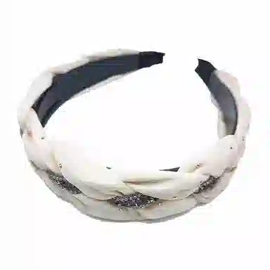 简应舒 满天星碎钻轻奢日常外戴时尚宽边发饰 欧根纱 亚克力 发箍 女款