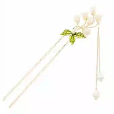 简应舒 铃兰花束复古气质发饰新中式古风汉服发钗子 合金 仿珍珠 树脂 发簪 女款