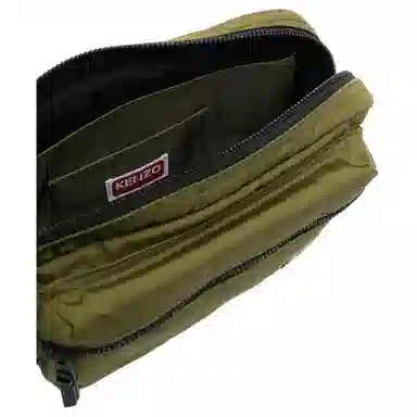 KENZO Nylon Crossbody Waist Bag Khaki