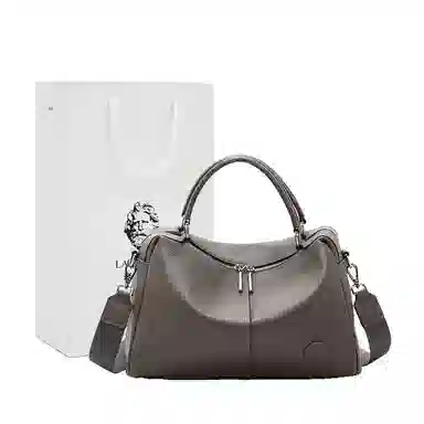 老人头 休闲百搭通勤 牛皮拼合成革 手提包 女款 多色