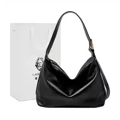 老人头 复古质感休闲简约日常 合成革 单肩包 大号 男女同款情侣款 多色