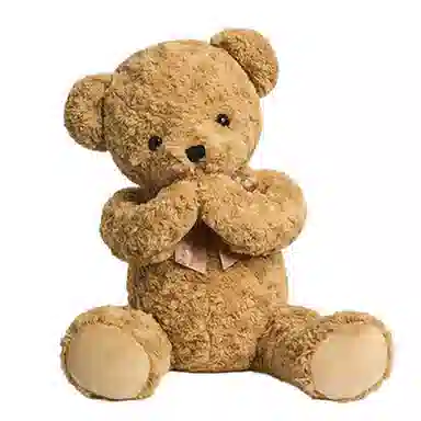 柏文熊 泰迪熊 领结害羞熊 粉色/紫色/卡其色 动物 玩偶 毛绒公仔