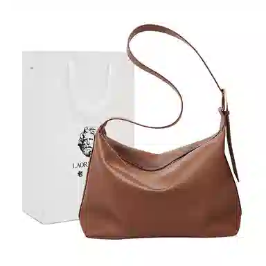 老人头 复古质感休闲简约日常 合成革 单肩包 大号 男女同款情侣款 多色