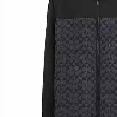 COACH SS24 Colorblock Hoodie Jacket Charcoal Gray