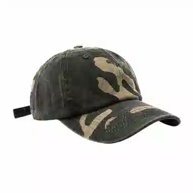 浪莎 日系迷彩野营时尚弯檐户外运动个性出行防晒遮阳百搭大头围显脸小 棉 鸭舌帽 男女同款情侣款