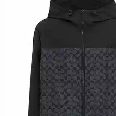 COACH SS24 Colorblock Hoodie Jacket Charcoal Gray