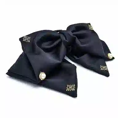 简应舒 轻奢蝴蝶结后脑勺精致半发 缎面 亚克力 发夹 女款