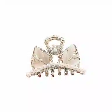 贯古今 精致仿珍珠玫瑰气质高级感前额刘海发卡碎发饰头饰 合金 抓夹发夹 女款