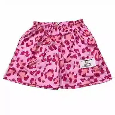 物质公式 美式复古豹纹假两件运动透气速干三分裤宽松百搭跑步健身直筒短裤潮流高街篮球裤 男女同款