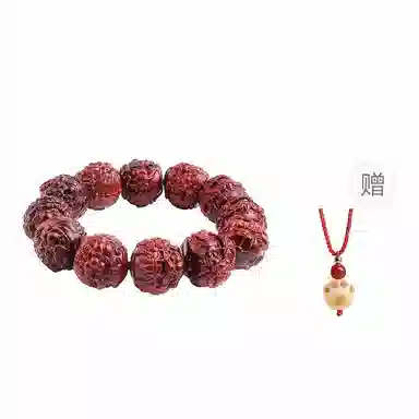 木盛缘 八方来财诸事顺利小叶佛珠男朋友圣诞元旦招财纳福护身符转运吞金兽貔貅生日礼盒款 紫檀属 好运手串 男款