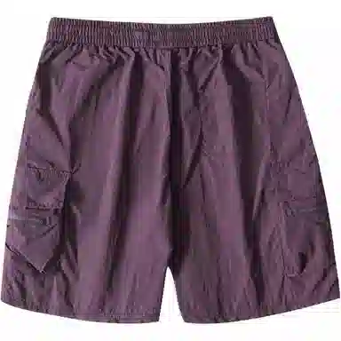 袋鼠 美式基础款复古山系纯色抽绳中腰宽松大口袋机能透气防风防水直筒多巴胺速干五分休闲短裤 男女同款