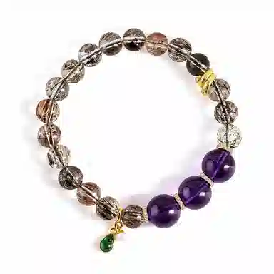 玺璎 黑金超七 撞色 蛇年本命年招财#好运天然 紫水晶 手串 女款