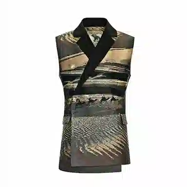 VALLEYOUTH Slim Single-Breasted Vest Black