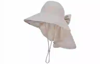 优幽兰 时尚潮流高级感夏季大檐显脸小户外披肩渔夫帽护颈百搭透气空顶遮阳帽防紫外线骑行太阳帽可扎马尾 涤纶 防晒帽 女款