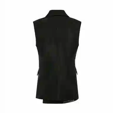 VALLEYOUTH Slim Single-Breasted Vest Black