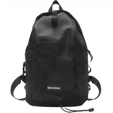 彤彤兔 时尚简约潮流 尼龙 双肩包 男女同款情侣款 黑色