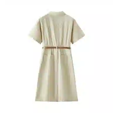 森马 森柔开叉工装短袖连衣裙 女款