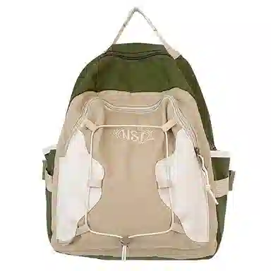 彤彤兔 轻便野营耐磨 尼龙 双肩包 常规 男女同款情侣款 绿色