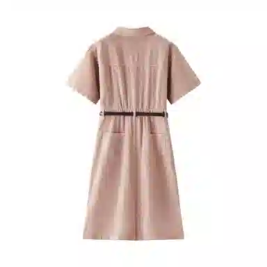 森马 森柔开叉工装短袖连衣裙 女款