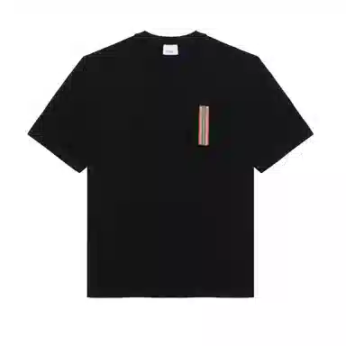 Burberry SS24 Striped Applique Crewneck T-Shirt Black