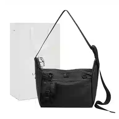 老人头 轻便百搭 织物 单肩包 男款 黑色