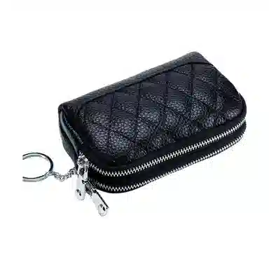 彤彤兔 菱格迷你真皮双层拉链 头层牛皮 零钱包 女款 多色