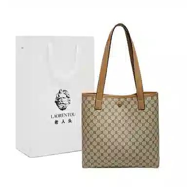 老人头 复古经典气质日常通勤小众设计感 合成革 单肩包 常规 女款 卡其色/咖色