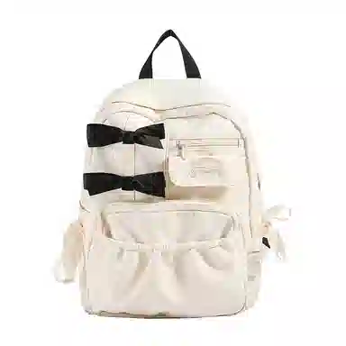 彤彤兔 日系少女学院风百搭可爱蝴蝶结 尼龙布 双肩包 男女同款情侣款 多色