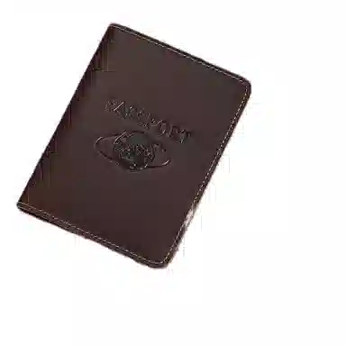 彤彤兔 登机证件包飞机票夹护照本保护 头层牛皮 卡包 男女同款情侣款 咖啡色/深棕色