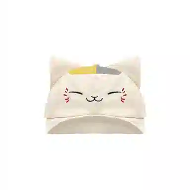 尚先生 日系可爱小猫咪翻檐甜美百搭大头围显脸小户外运动休闲遮阳防晒 棉 鸭舌帽草帽 男女同款情侣款