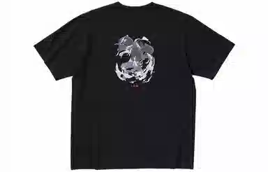 UNIQLO x One Piece Film Red Luffy Print Crew Neck T-Shirt Black