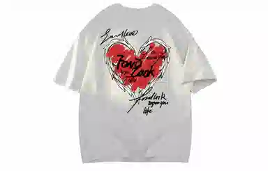 FONDLOOK Graffiti Heart Letter Tee Black