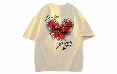 FONDLOOK Graffiti Heart Letter Tee Black