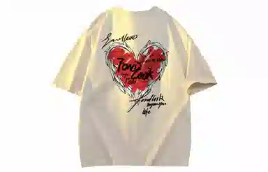 FONDLOOK Graffiti Heart Letter Tee Black