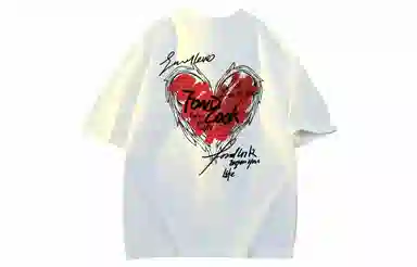 FONDLOOK Graffiti Heart Letter Tee Black