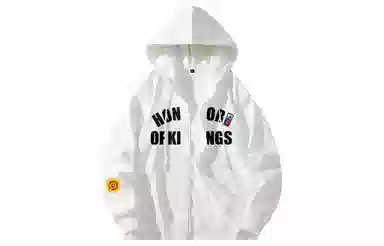 王者荣耀 美式复古创意字母涂鸦设计简约休闲宽松多巴胺连帽夹克外套 男女同款